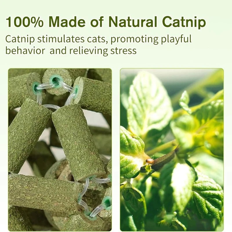 Cat Grass Stick Cage Bell Ball Catnip Tease Toys Safe Cleaning Teeth Fresh Breath Emetic Hairball Hand Woven Balls Pet Supplies